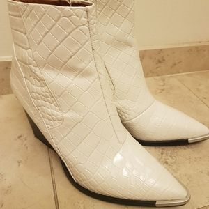 White vince camuto cowboy booties